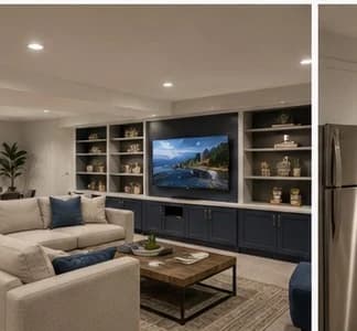 Finished basement after remodeling