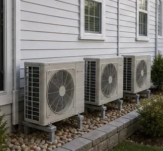 Multi-zone mini-split outdoor condenser installation