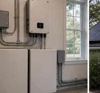 Solar battery storage system with inverter