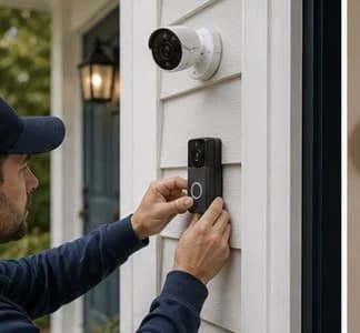 Smart thermostat installation with mobile app
